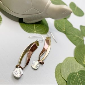 Copper & Gold Ribbon Earrings